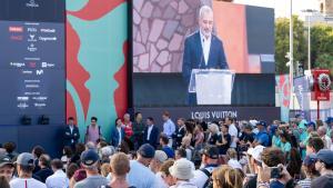 Acto de bienvenida a los equipos de la Copa América de vela tras el inicio de las regatas puntuables, este jueves en el race village.