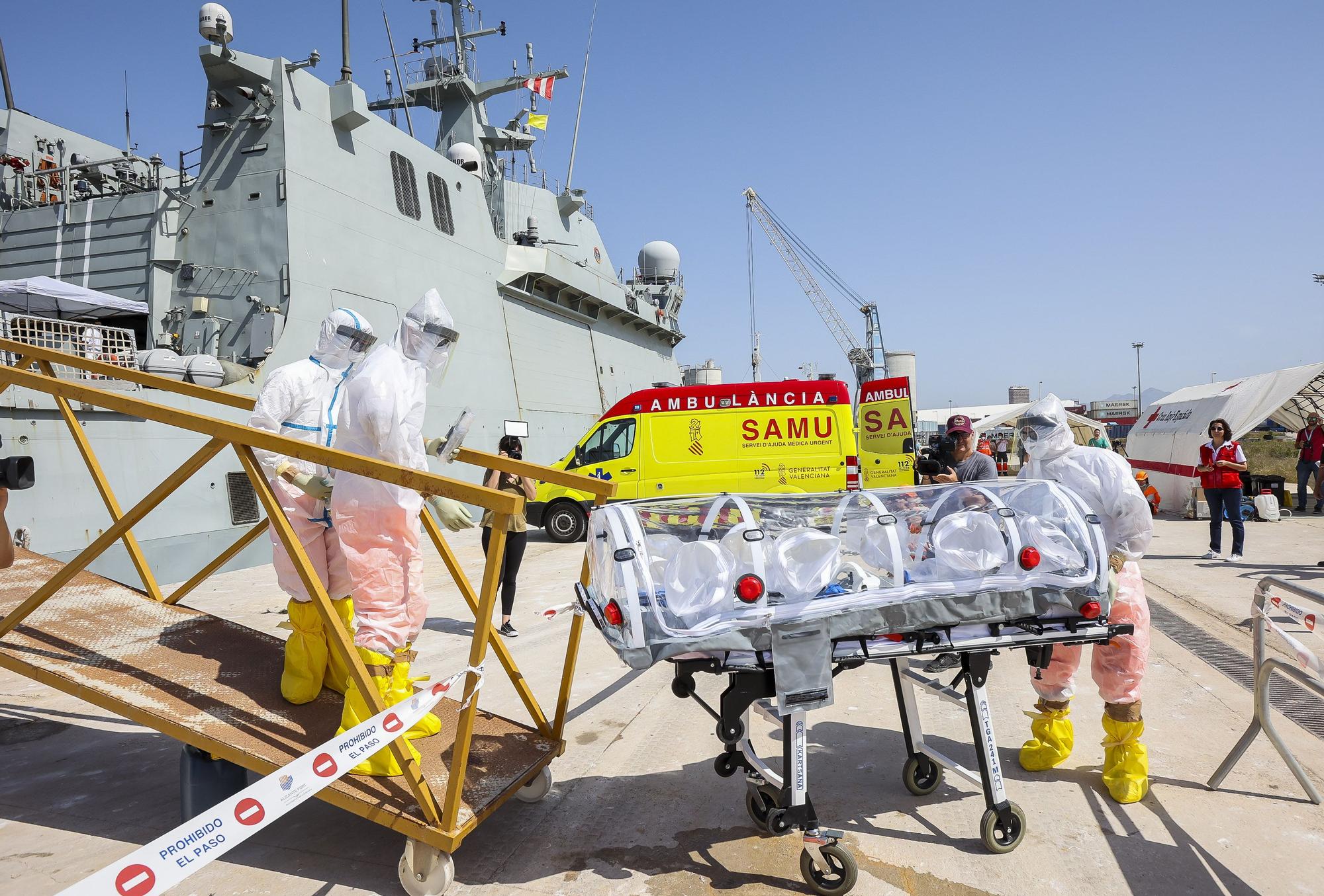 Simulacro de emergencia sanitaria en el puerto