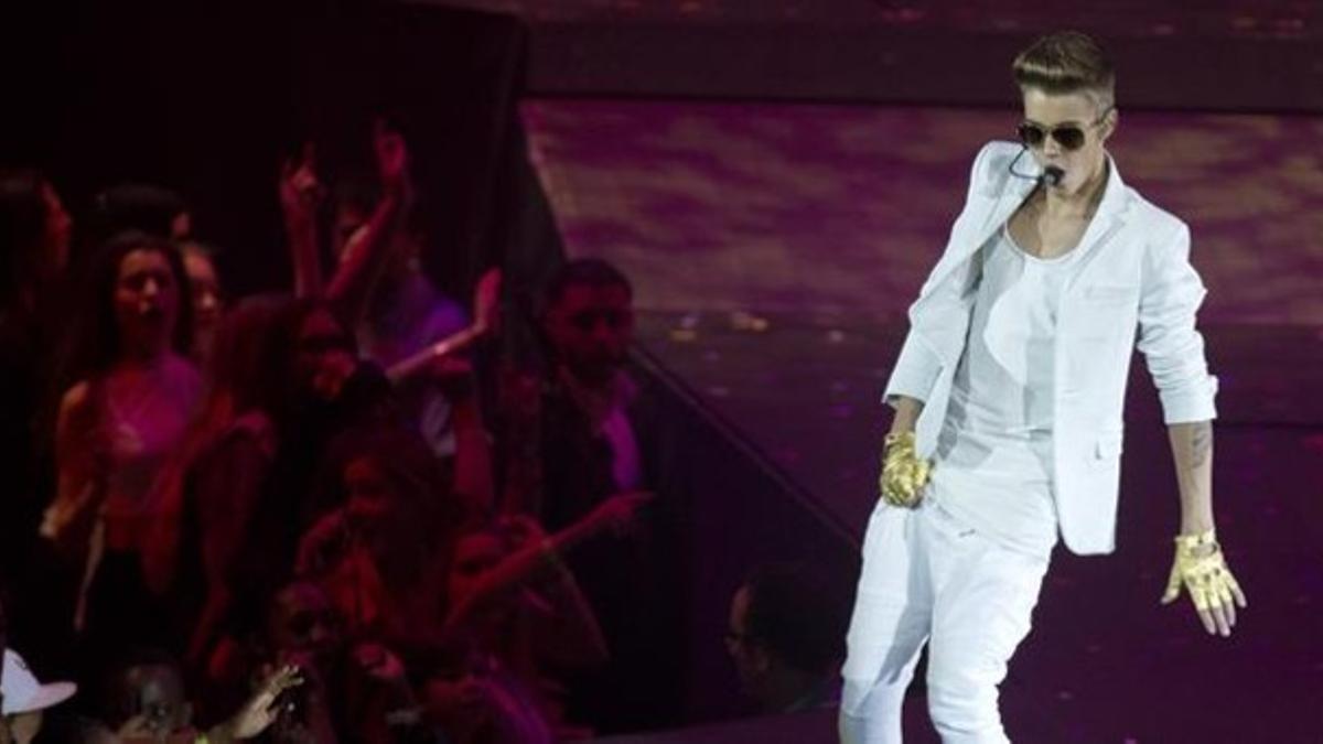 El cantante canadiense Justin Bieber, en el Arena de Londres el pasado 8 de marzo.