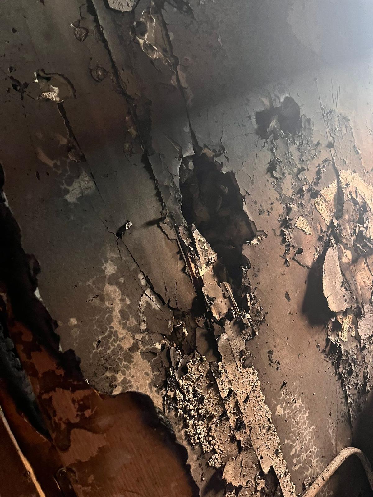 Estado de la vivienda después del incendio