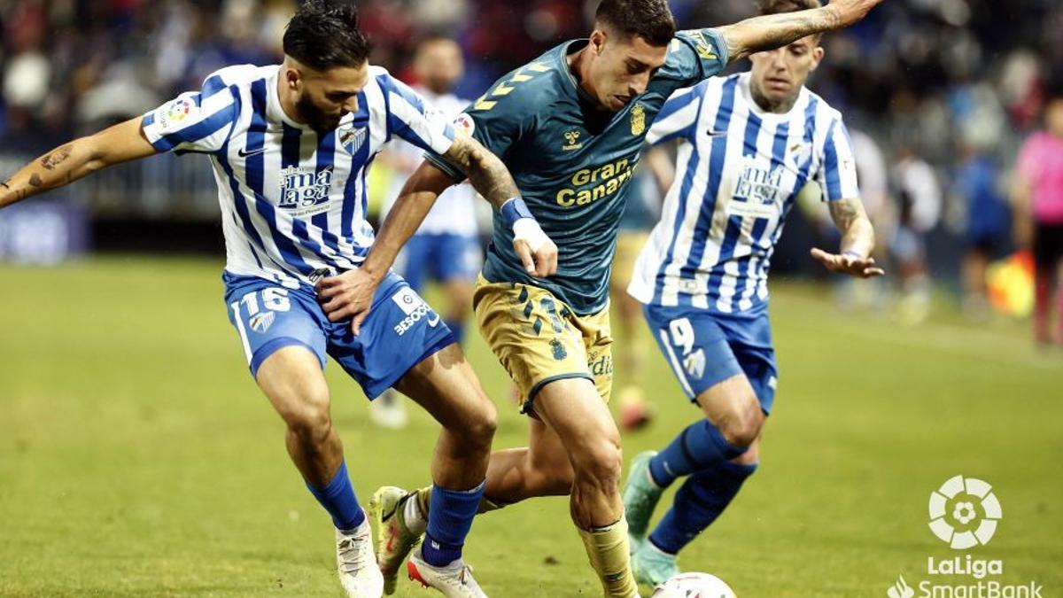 Imagen del Málaga-Las Palmas del sábado en La Rosaleda.