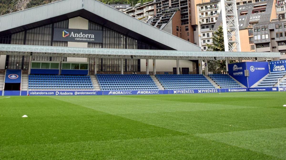 El Estadi Nacional de Andorra está listo para el partido