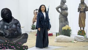 Sandra Gamarra, en el pabellón de España en la Bienal de Venecia.