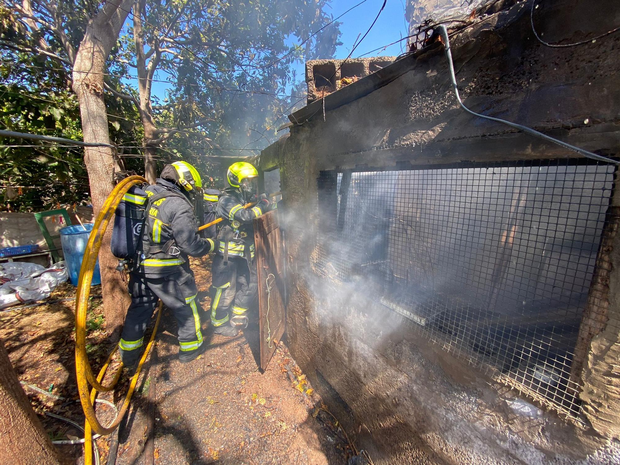 Fuego en una casa de Santa Lucía