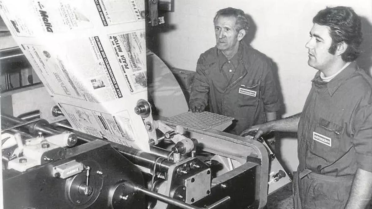 Trabajadores del Periódico Extremadura en la sede de La Madrila.