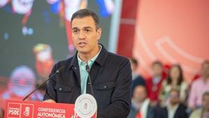 MÃ¿RIDA. 17 DE FEBRERO DEL 2019. Pedro SÃ¡nchez, en el acto de clausura de la Conferencia AutonÃ³mica del PSOE de Extremadura. FOTO DE DIEGO CASILLAS / EUROPA PRESS