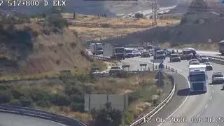 Normalizada la circulación en la A-7 tras un accidente en Elche que ha provocado atascos de 2 kilómetros