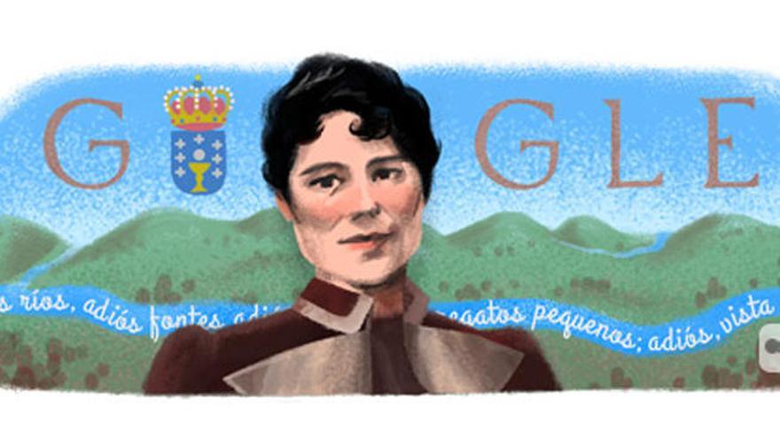 Doodle de Google en homenaje a Rosalía de Castro.