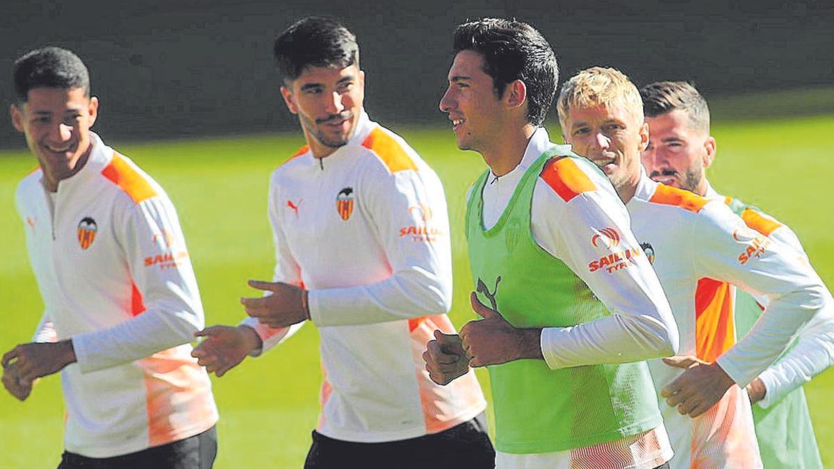 Soler, Wass, Marcos André, durante un entrenamiento