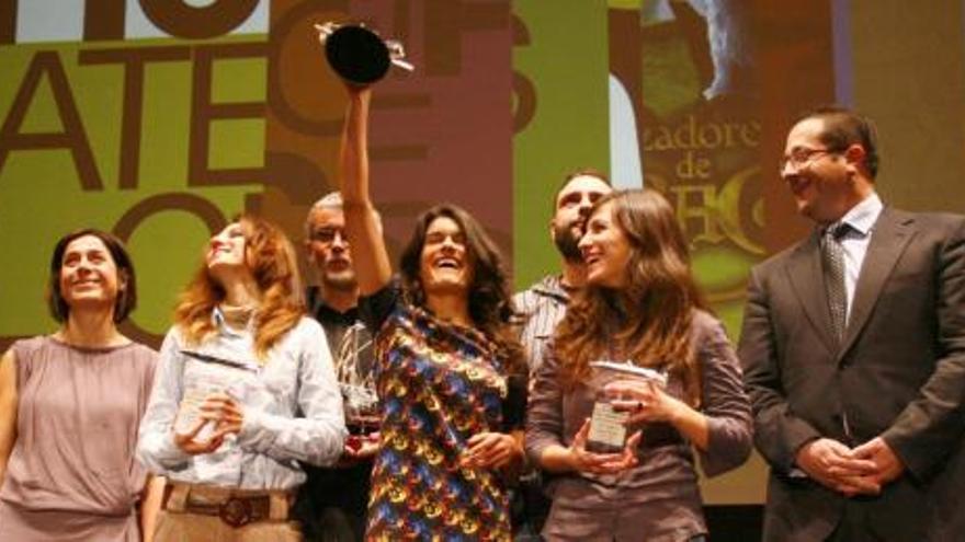 Los premiados en la 39 edición del Festival de Cine, ayer en el Nuevo Teatro Circo de Cartagena.