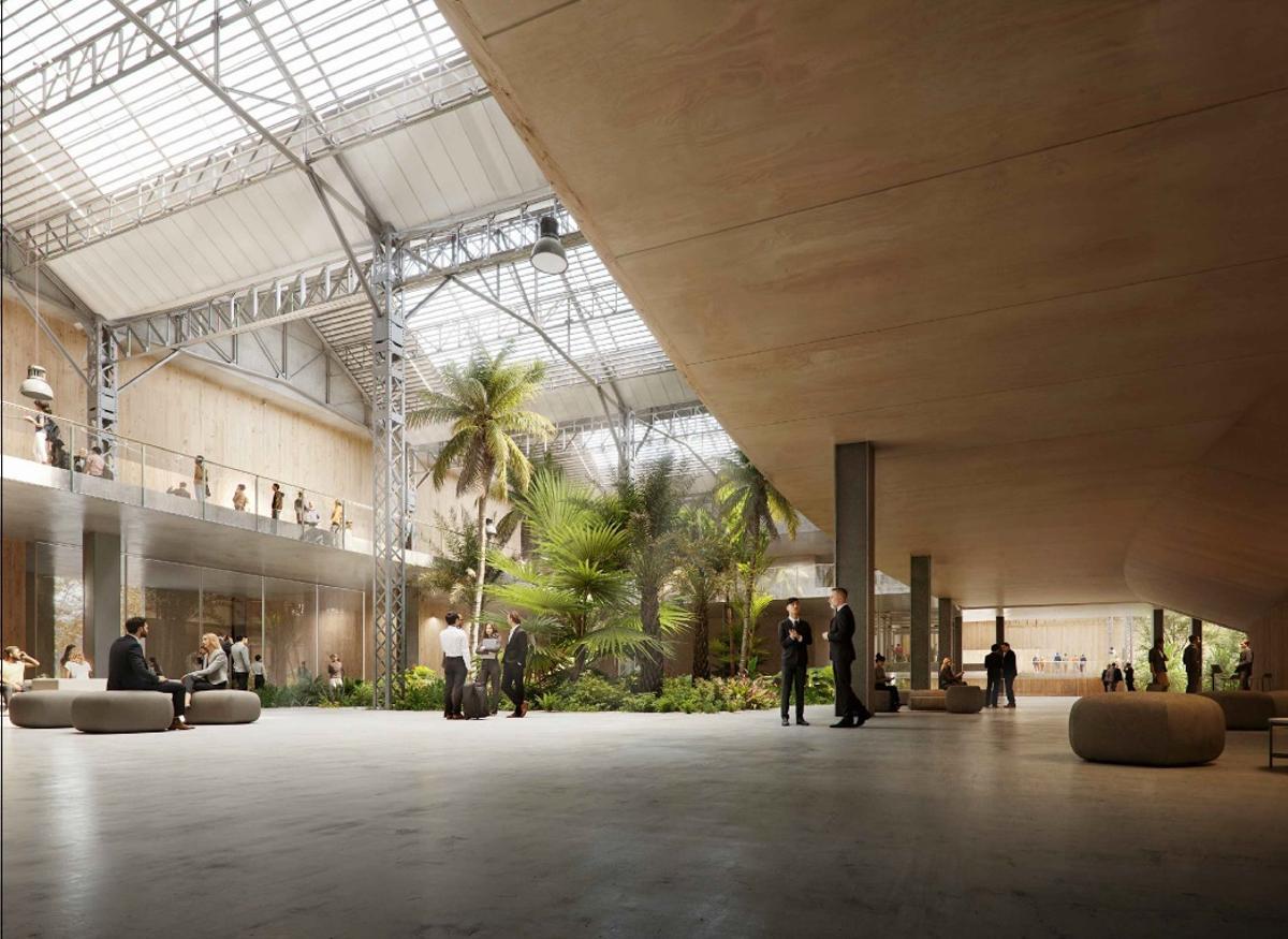 Recreación del interior del remodelado palacio de Alfons XIII, en el recinto de Montjuïc de Fira de Barcelona.