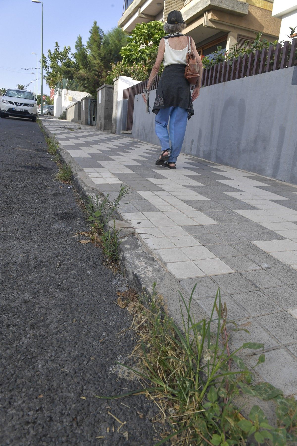 Hierbas en aceras de las calles de Escaleritas