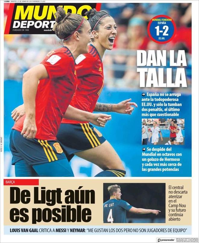 La portada de Mundo Deportivo del 25 de junio