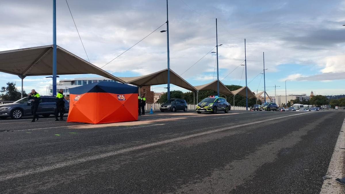 Imagen del accidente de tráfico mortal en el puente del Cachorro.