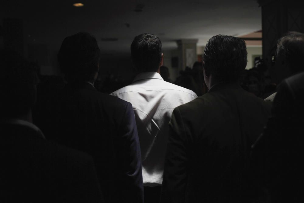 PSOE leader Sanchez poses for the media during a ...