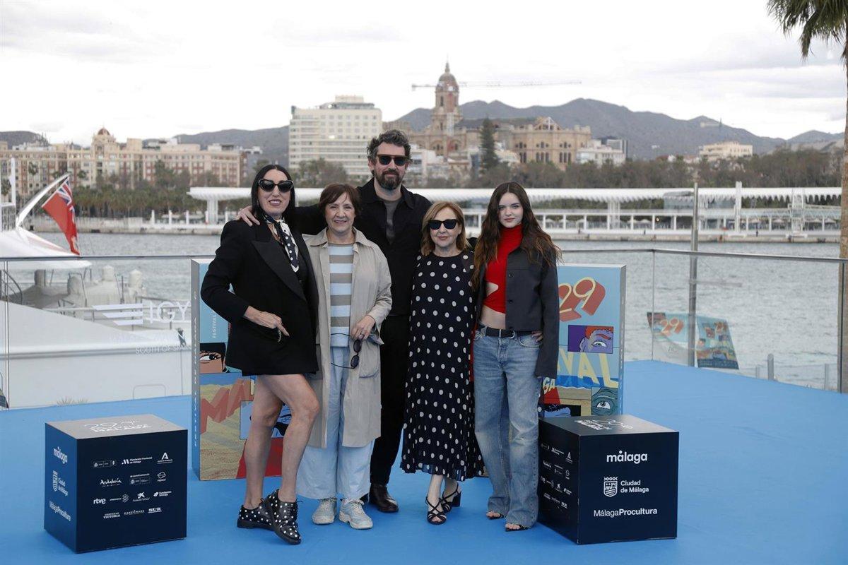 Carlos Saura, Rossy de Palma, Blanca Portillo y Zoe Arnau en El Festival De Málaga.