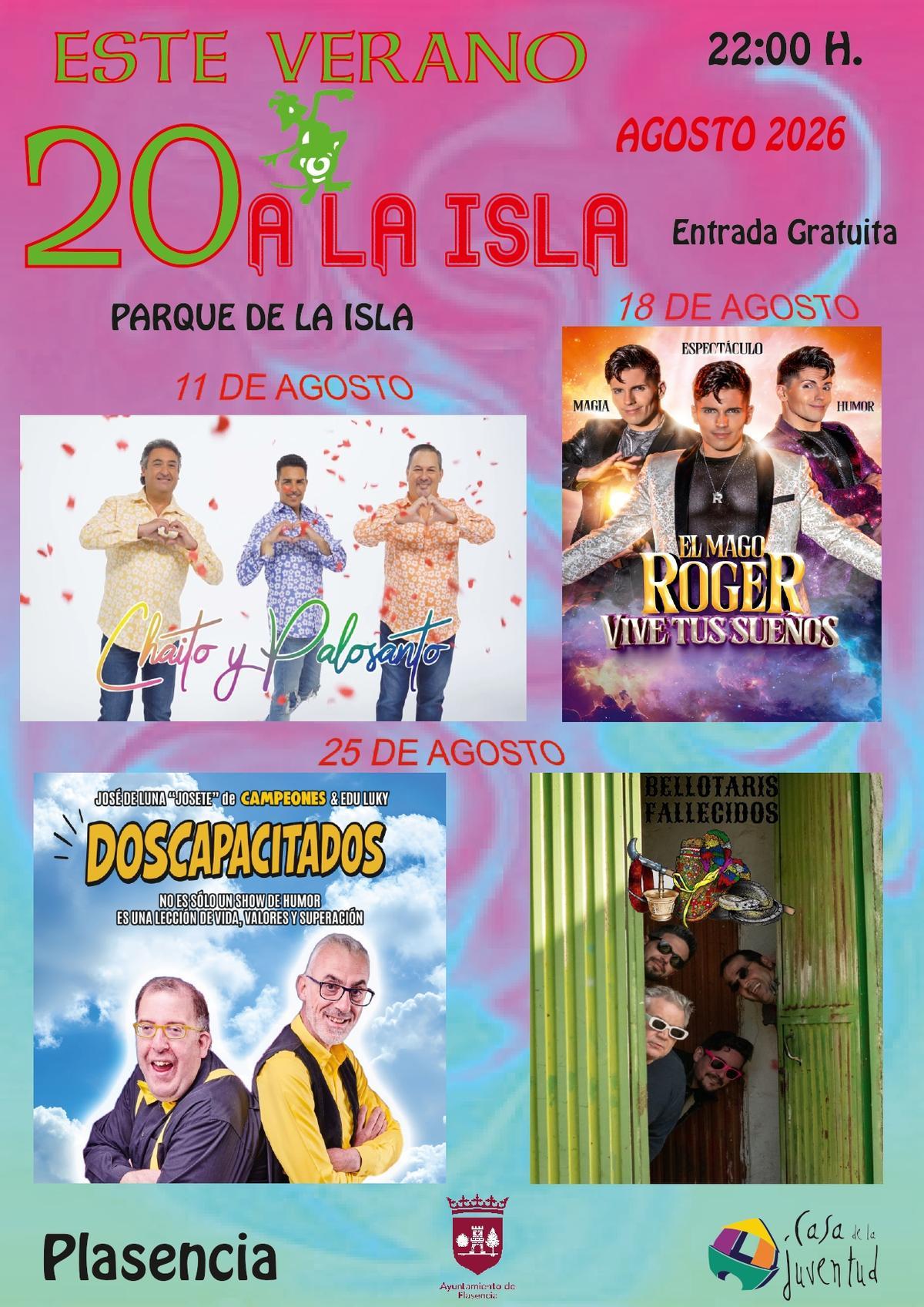Cartel de la programación '20 a la Isla' 2026
