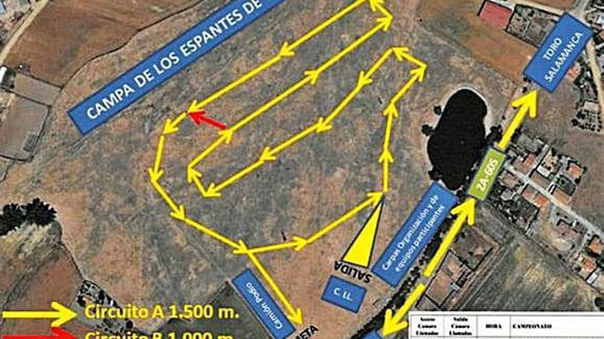 Plano de la campa donde se celebrará la competición.