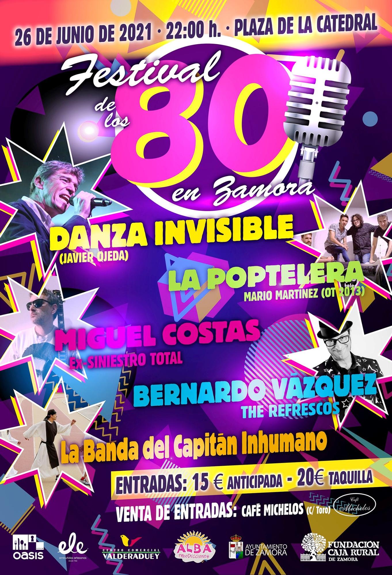 Cartel promocional del festival de los 80 en Zamora.