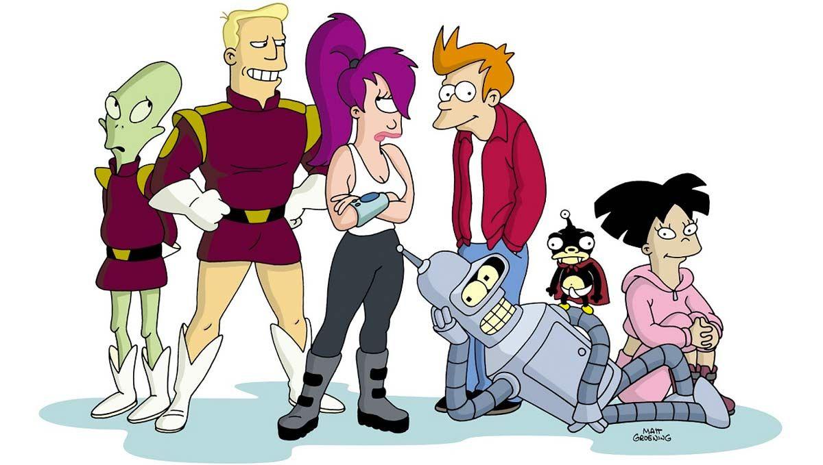 Los personajes de la serie de animación 'Futurama'