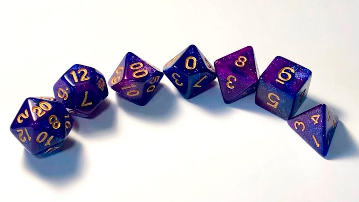 Dados usados no xogo «Dungeons and Dragons».