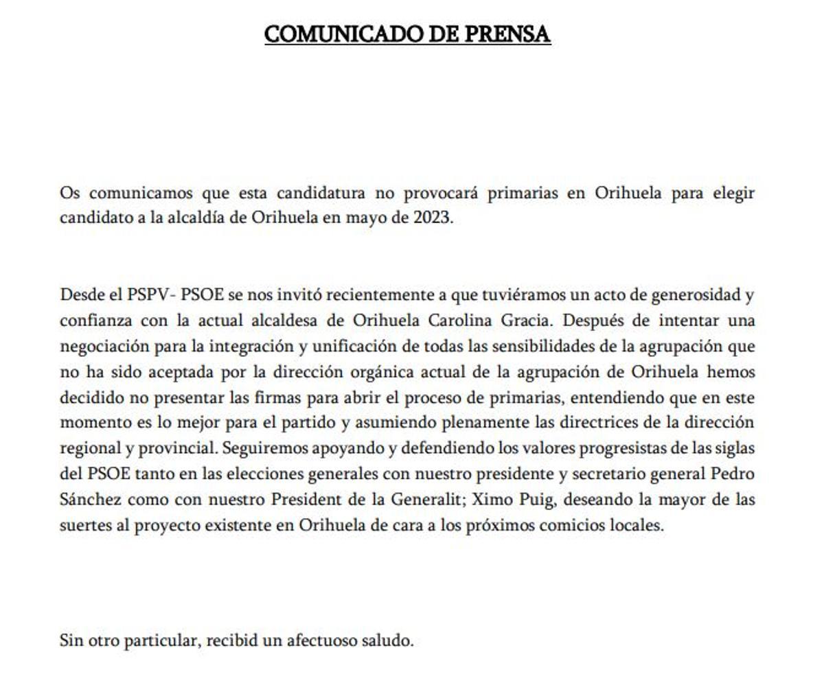 Comunicado del equipo de Antonio Zapata