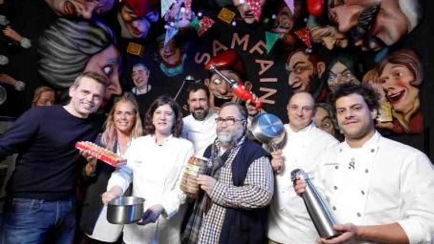 Representants de la cuina gironina en la presentació celebrada ahir.