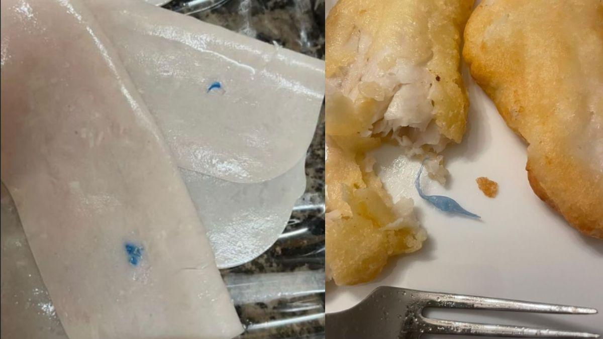 Fragmentos de plásticos azules detectados en algunos alimentos