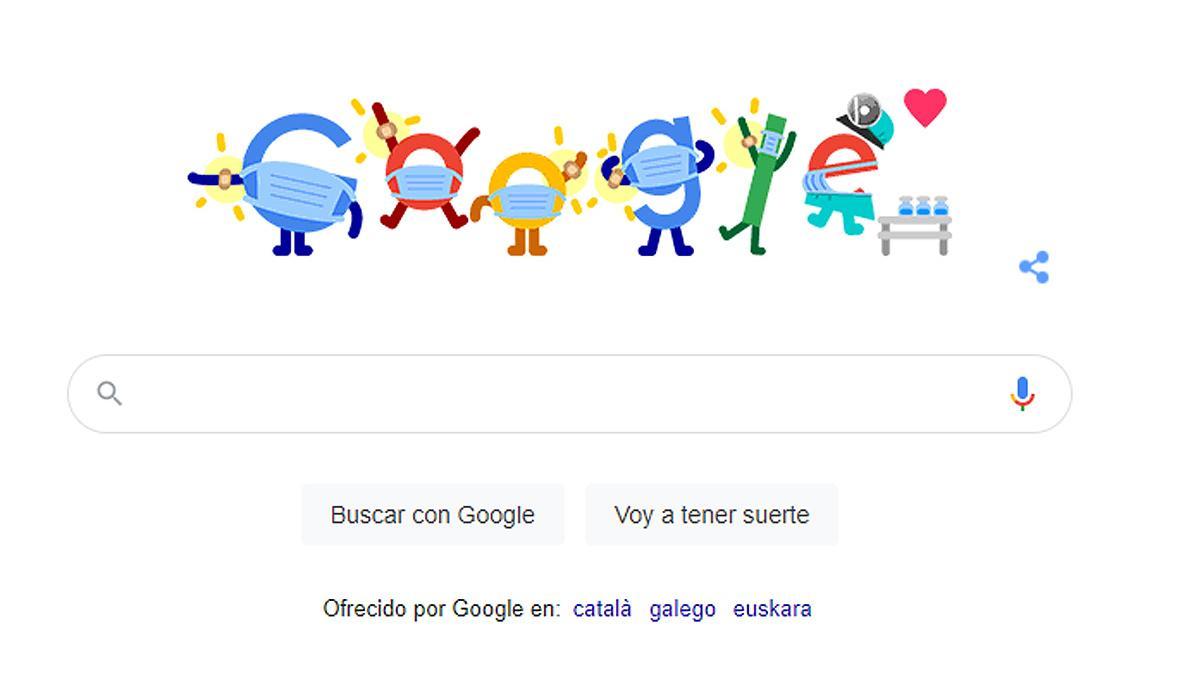 El doodle de Google para fomentar la vacunación contra la Covid-19.