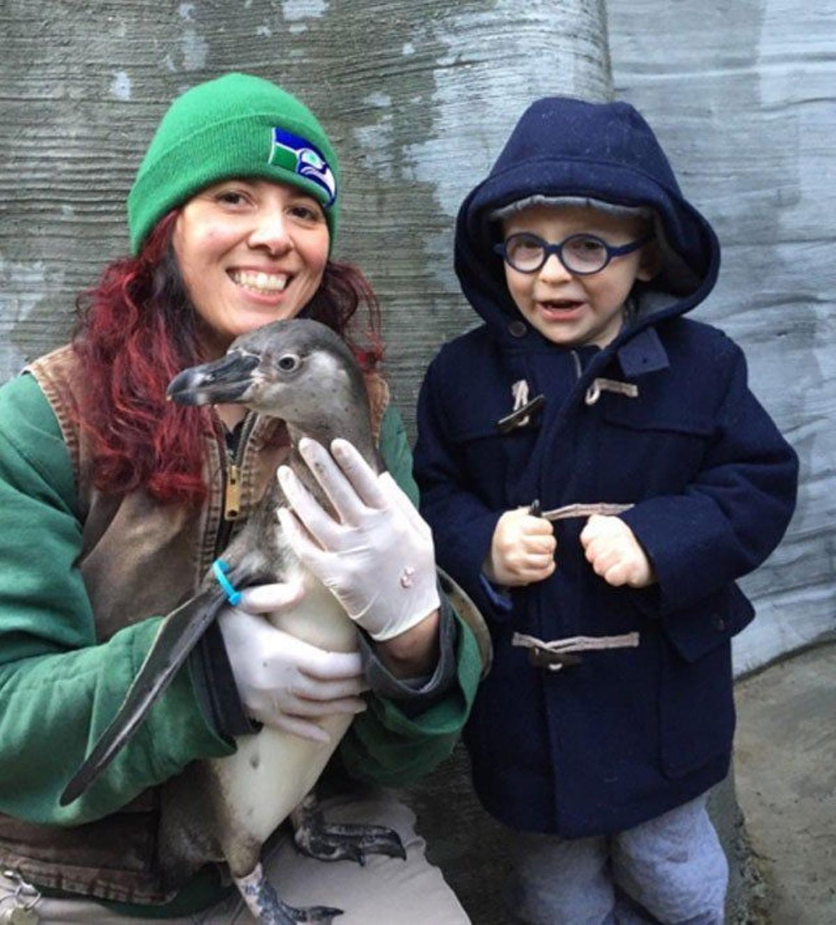 El hijo de Chris Pratt y Anna Faris conoce al pingüino al que le había puesto nombre