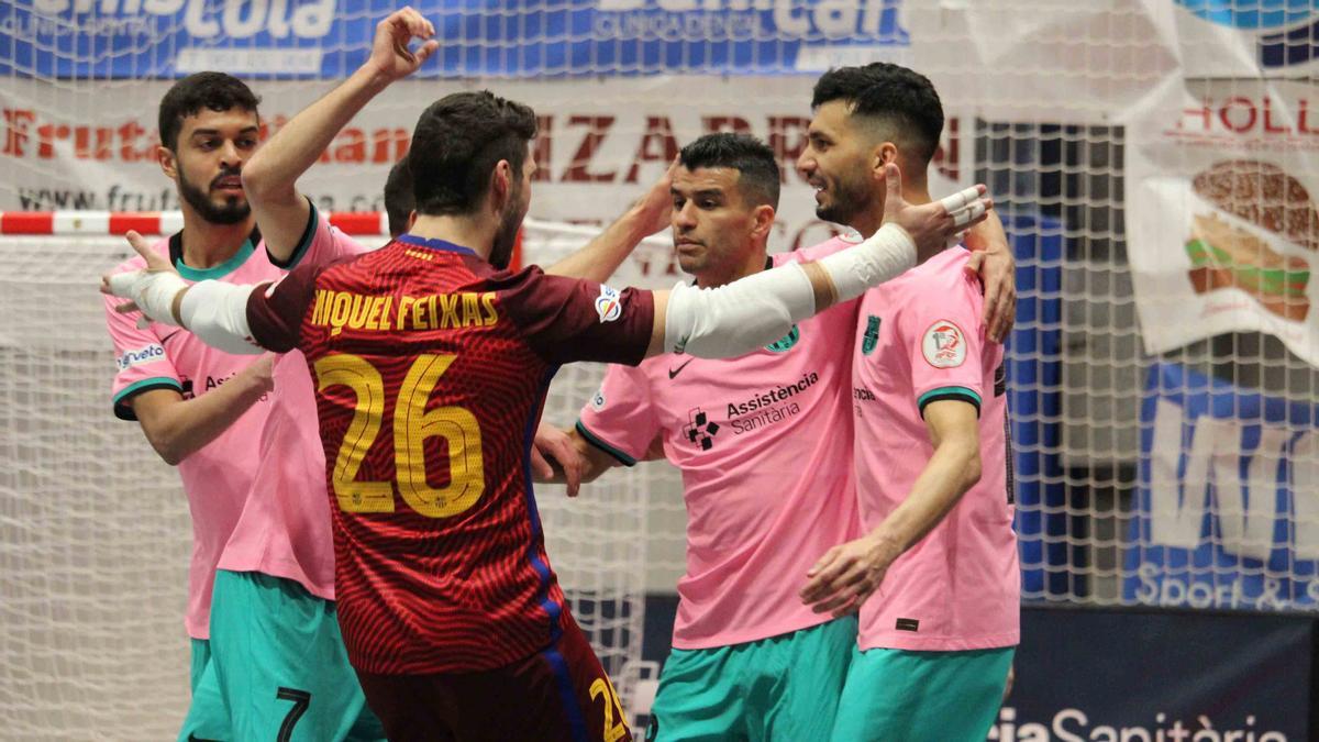 El Barça celebra el 0-2 que marcó Marcenio