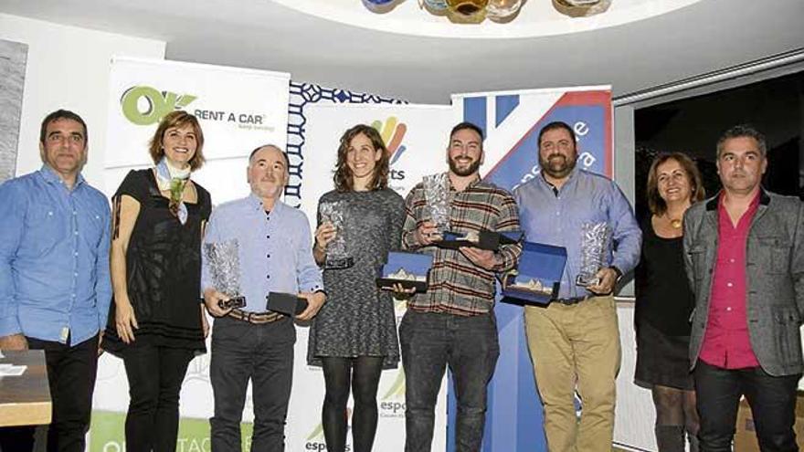 Galardonados durante la ceremonia celebrada en el Club Náutico de Palma.