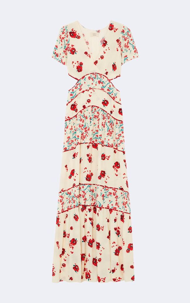 Vestido largo con estampado floral combinado de Ba&sh