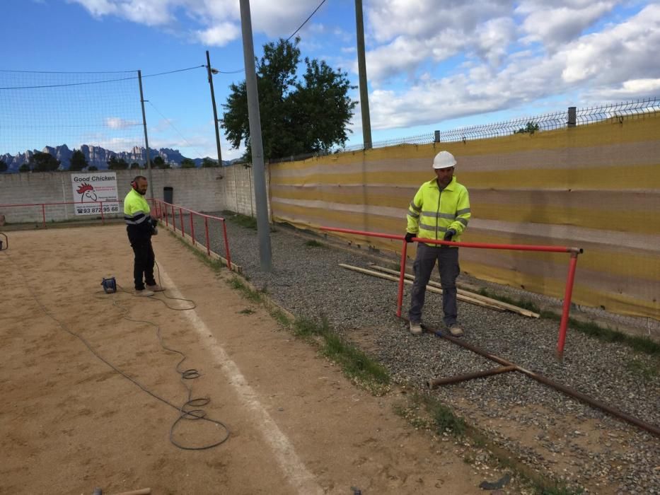 Comencen les obres al camp de futbol de la Pirinaica