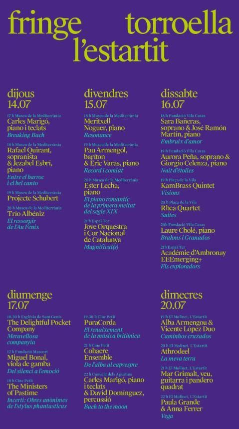 El 9è Fringe Festival reuneix 145 músics joves en 24 concerts a Torrella de Montgrí-L'Estartit
