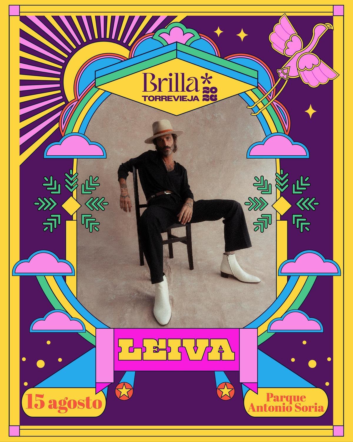 Para concluir, el 15 de agosto, Brilla Torrevieja contará con la actuación de Leiva