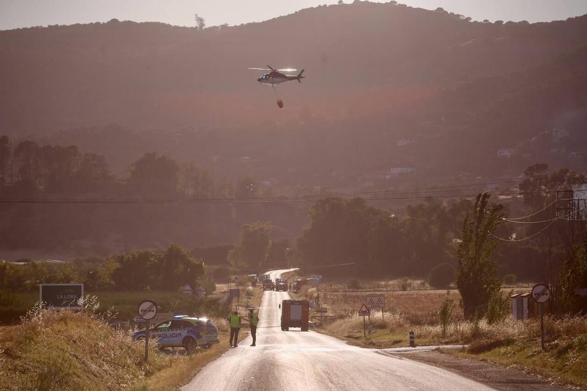 Carretera de Trassierra, donde se ha localizado el origen del fuego