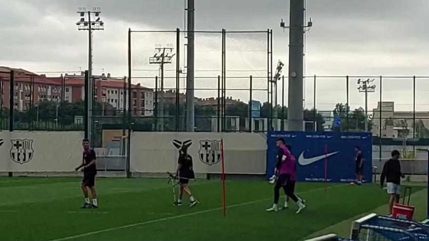 Buscando a ¿Lamine? El jugador no entrenó con el grupo...