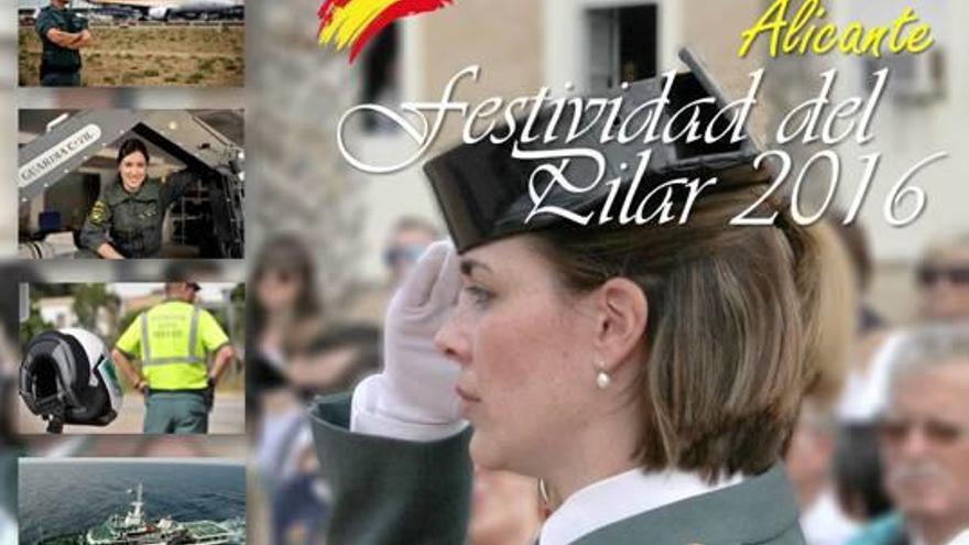 Cartel elaborado por la Comandancia de Alicante sobre la fiesta del Pilar.