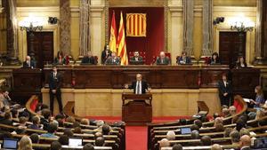 El ’president’ Quim Torra,  en el Parlament