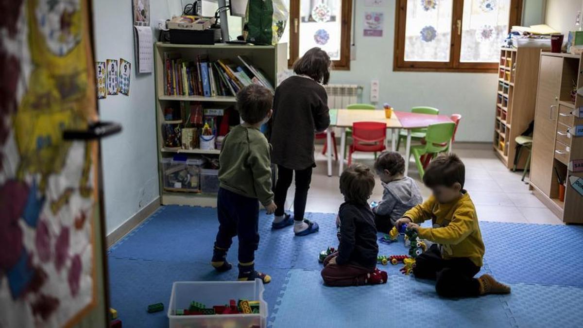 Alumnos de Infantil en un colegio.