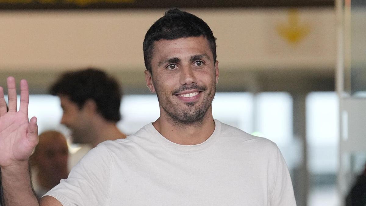 Rodri, a su llegada a Barcelona para fichar por el Barça