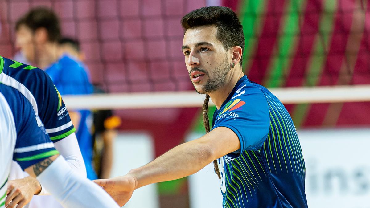 José Osado, en un partido de esta temporada con el Voley Palma.