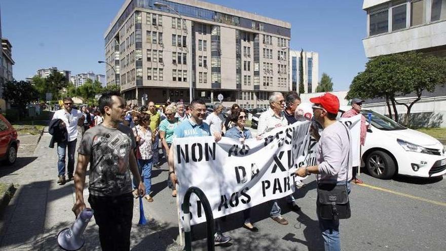 Una de las protestas celebradas frente a los juzgados de Vigo contra la polémica reforma de Gallardón.