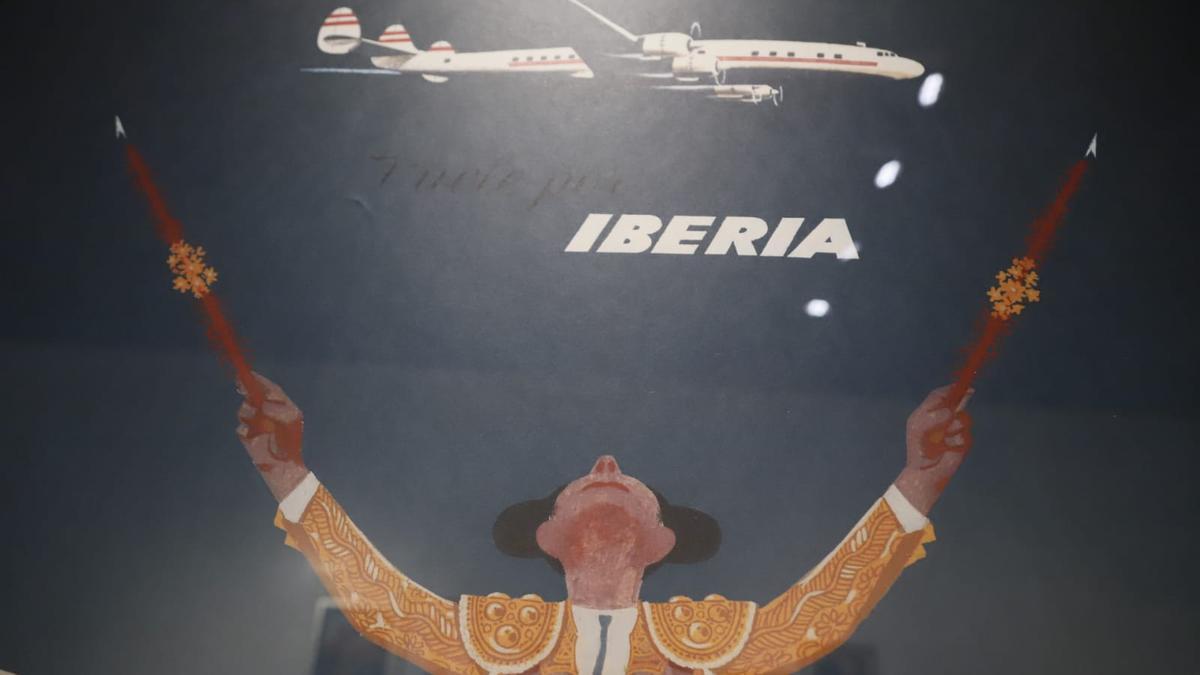Imagen de un cartel de Iberia de los años sesenta.