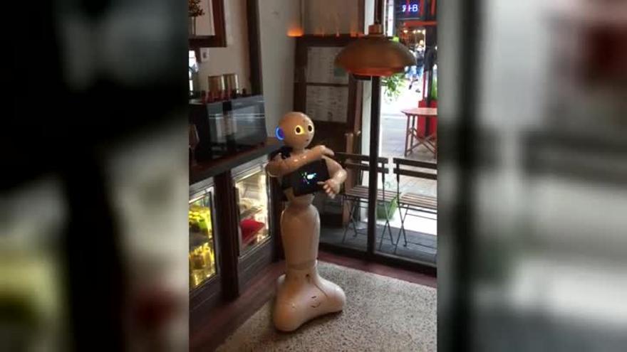 PiRobot baila La Macarena en un restaurante
