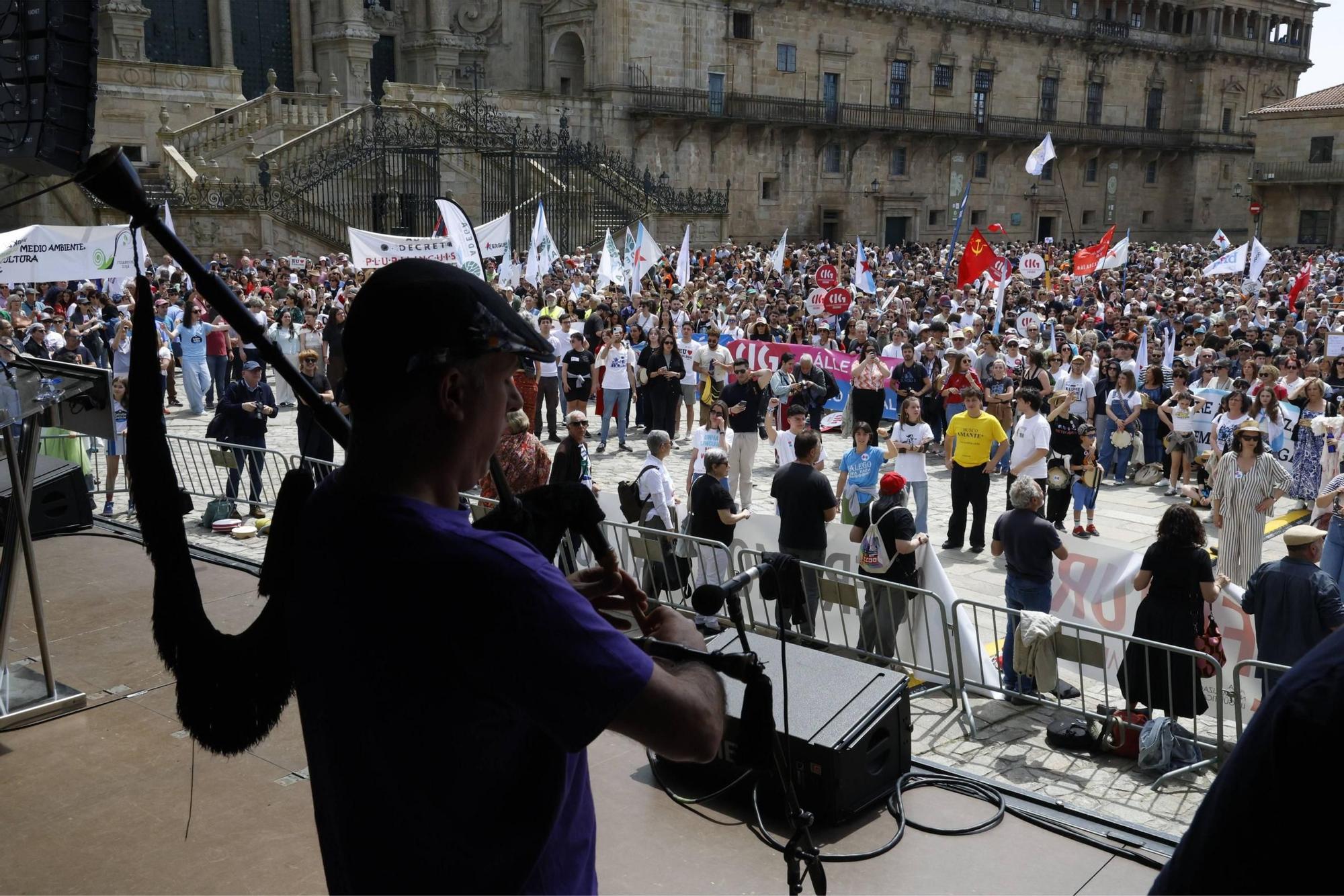 Miles de persoas toman as rúas de Santiago en defensa do galego