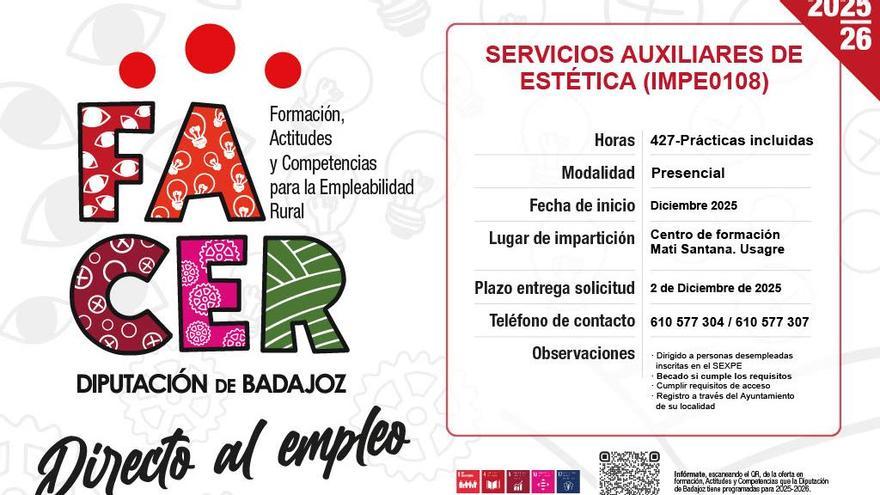 Cartel del proyecto 'Facer' de la Diputación de Badajoz