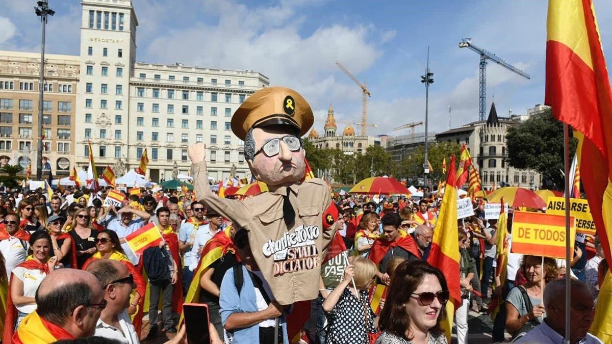 Manifestación unionista del 12-O 2019.