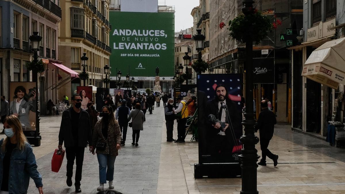 Ambiente en el Centro de Málaga, este lunes.